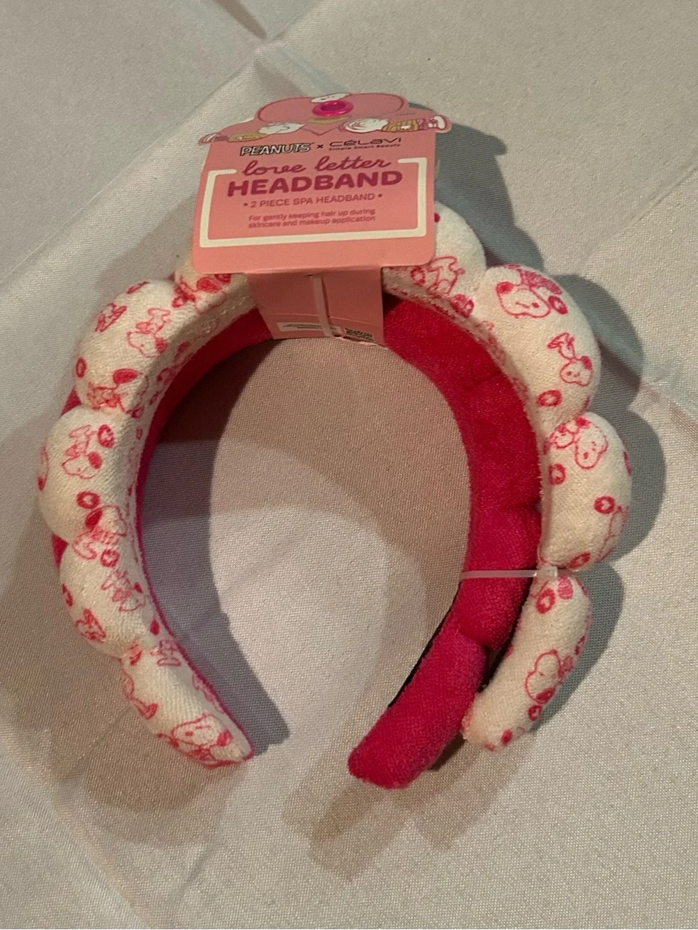 CELAVIX PEANUTS LOVE LETTER 2PC SPA HEADBAND